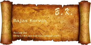 Bajza Korvin névjegykártya